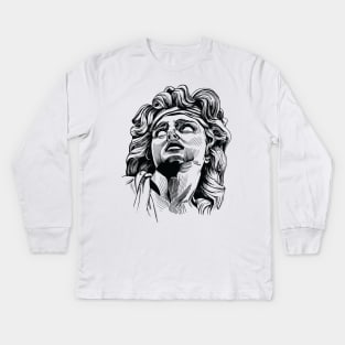 A sculpture from Louvre Kids Long Sleeve T-Shirt